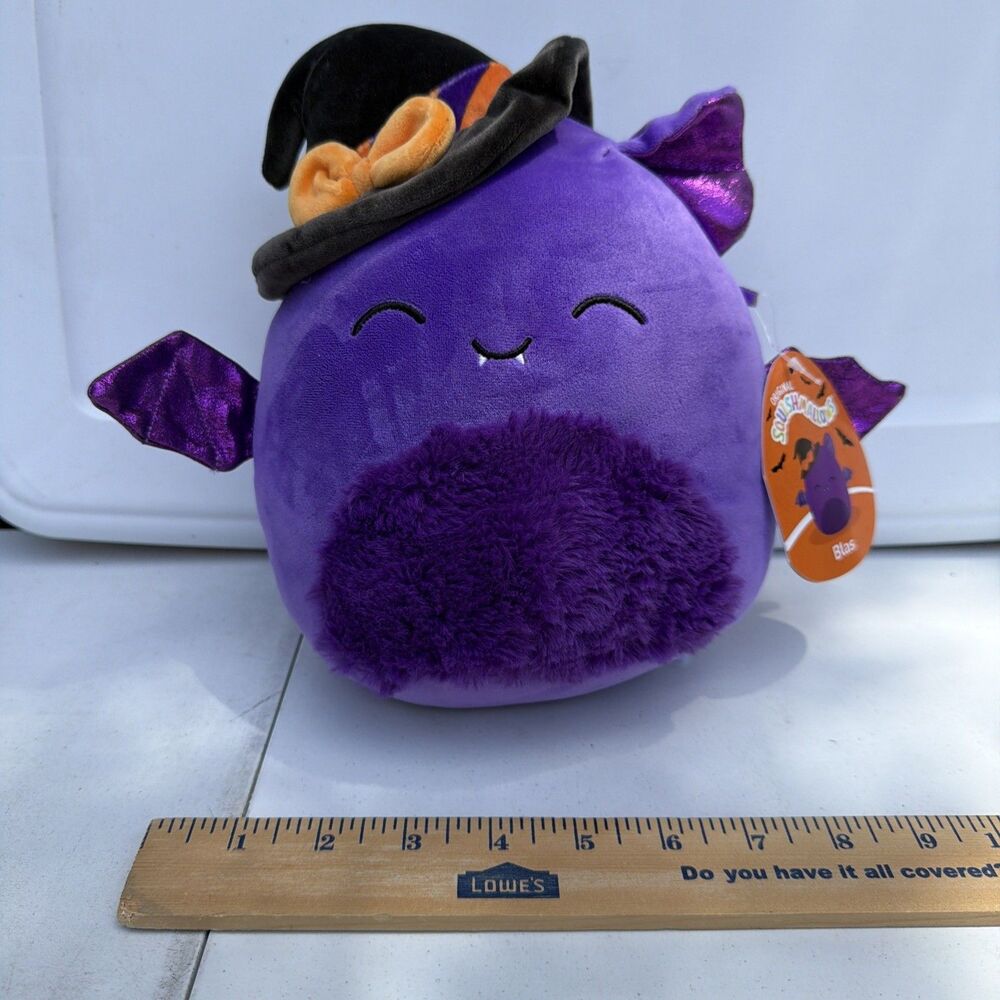 Squishmallows 10” Halloween Blas The Bat With Witch Hat Plush Toy